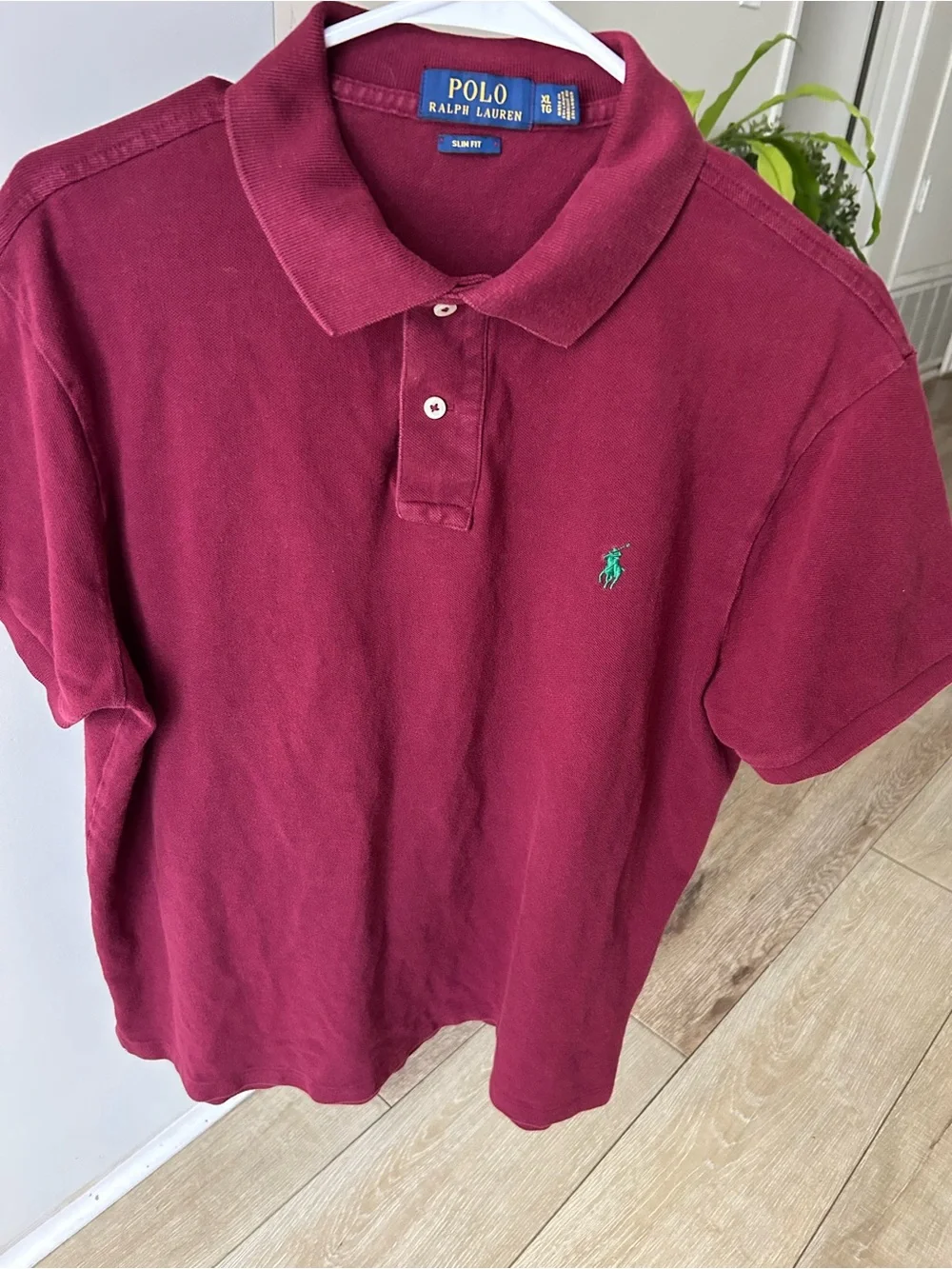 Ralph Lauren Men’s Burgundy Polo with Green Pony